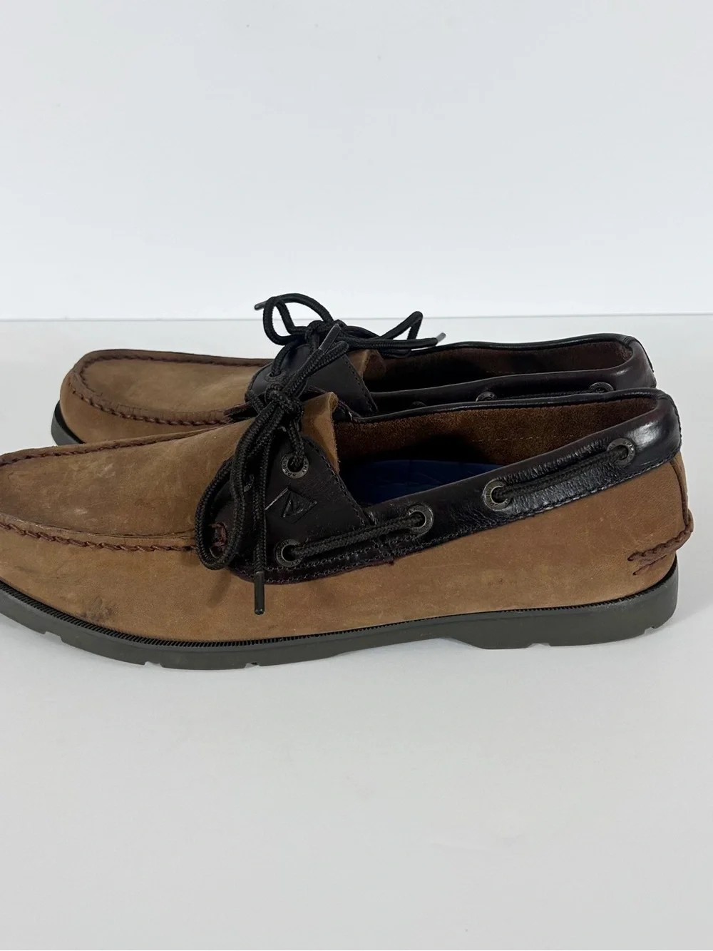 Sperry Top-Sider Mens 9.5 Boat Shoes Brown Leather Nubuck Deck Shoes 0777896